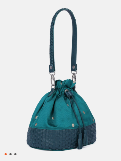 Green Mixed Fabric Batua